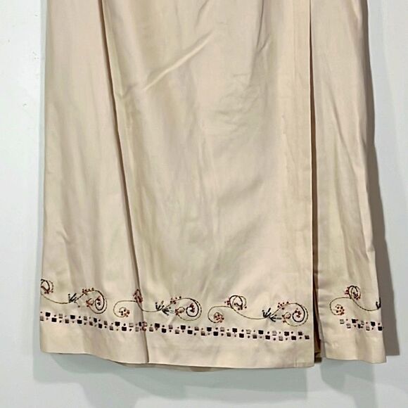 Beaded Khaki Skirt By Pursuits Ltd. Size 10. - Picture 3 of 7